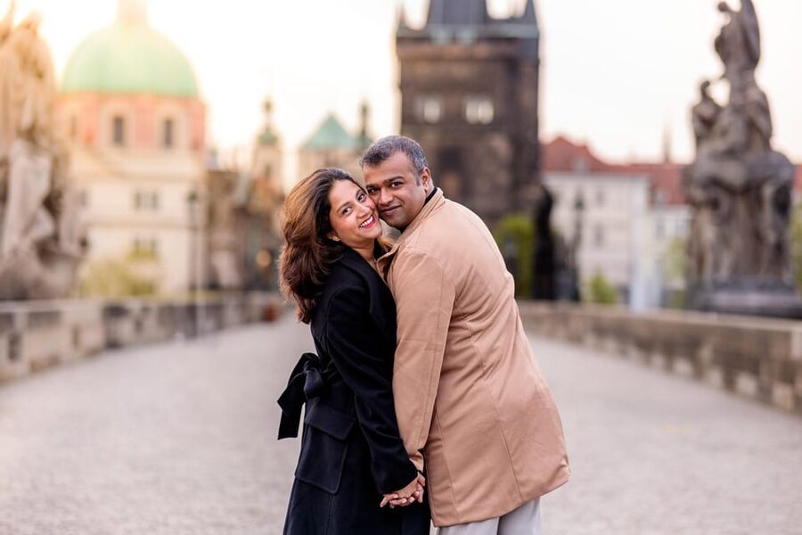 Private Prague Sunrise Photoshoot + Walking Tour - Walking through Old Town with a camera ready