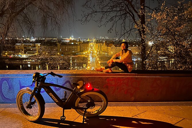 Retro Style E-Bike Night Tour in Prague - Live Guided - Lennon Wall and Charles Bridge
