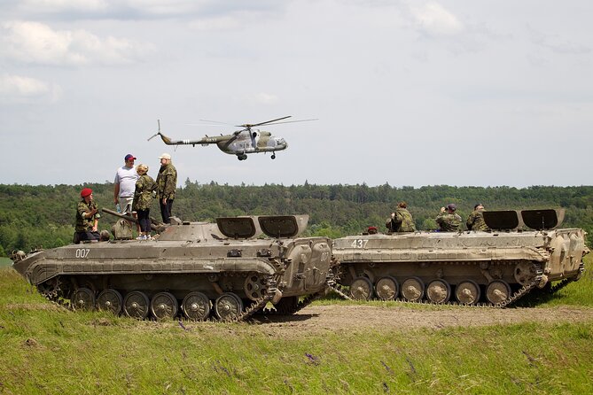 Ride in a BMP tank and military garage tour Prague - From central Prague to the Milovice army base