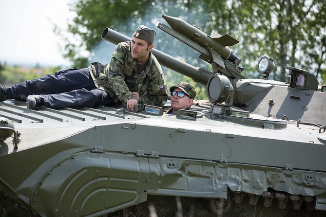Ride in a BMP tank and military garage tour Prague - Inside the military garages