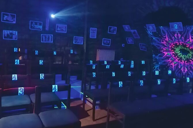 Underground Black Light Theatre Interactive Show in Prague - Film projection and live black light effects
