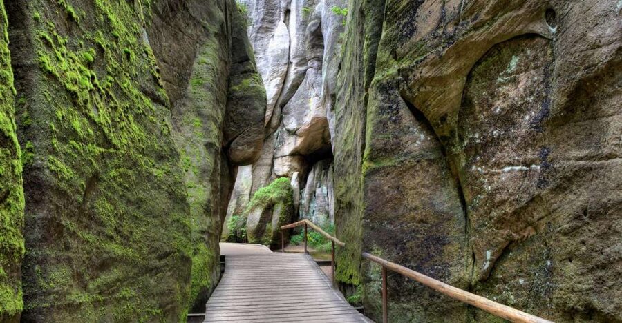 Wroclaw To Rock City in Adrspach Tour - The rock formations, lake, and waterfall